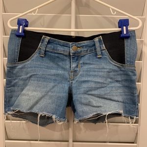 Maternity Inset Panel Midi Jean Shorts